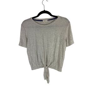 Clyde & Baxter grey front tie t-shirt- size M
